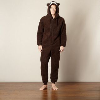 Mantaray Chocolate monkey fleece onesie