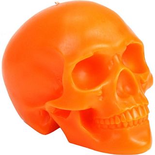 D.L. & CO   Memento Mori orange skull with mandible candle
