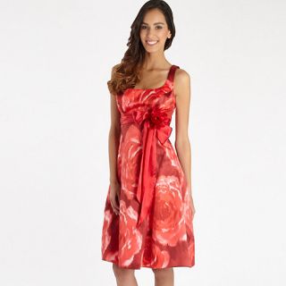 Debut Red floral watercolour prom dress
