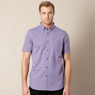 Jeff Banks Big and tall designer purple mini checked shirt