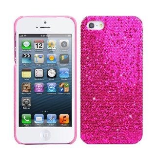 RT TRADING Apple iPhone 5 5G Glitter Bling Glitzer Strass Hlle Hard Case Cover in Pink Elektronik
