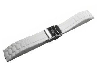 Faltschliee   Uhrenarmband   Silikon   Kautschuk   Design   wei 20mm Uhren