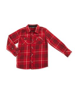 Plaid Flannel Shirt, Red, 5 7