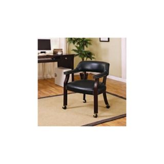 Wildon Home ® Leather Arm Chair 511K Color Black, Casters Yes