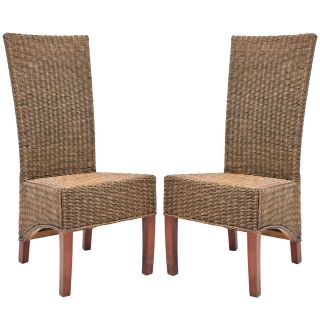 Safavieh St. Criox Honey Wicker High Back Side Chairs (set Of 2)