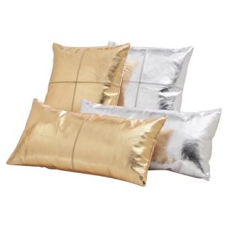 Set of 4 Metallic Gold and Silver Pillows