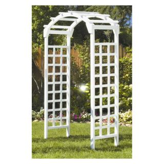 Greenstone White Arch 7 ft. Wood Arbor   Arbors