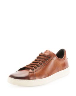 TOM FORD Russel Calf Leather Low Top Sneaker, Light Brown