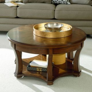 Hammary Decatur Round Cocktail Table   Russet Brown