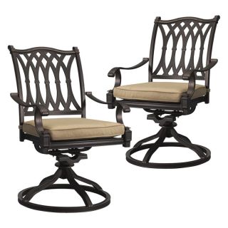 Emerald Outdoor Primera Swivel Rocking Dining Chair   Set of 2   Outdoor Dining Chairs
