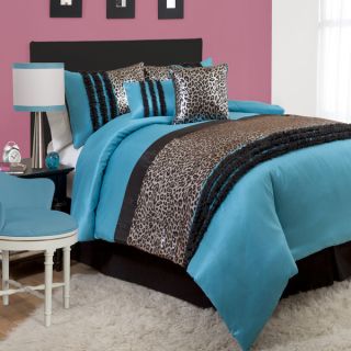 Lush Decor Kenya Black/Blue 6 piece Comforter Set   14912595