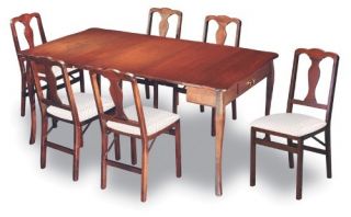 Meco Traditional Expanding Dining Table Set   Cherry   Kitchen & Dining Table Sets