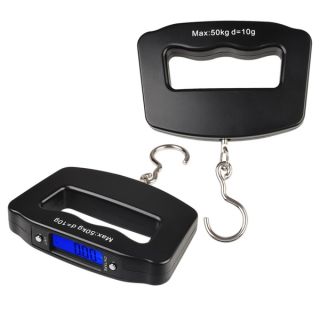 INSTEN 10g 50kg Black Digital Hanging Luggage LED Fishing Scale