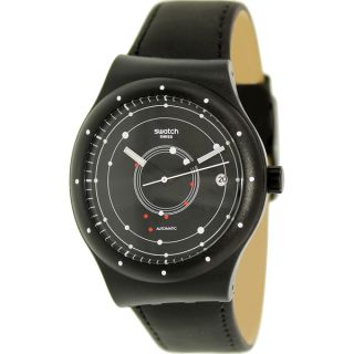 Swatch Womens Originals SUTB400 Black Leather Automatic Watch