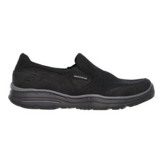 Mens Skechers Relaxed Fit Glides Movito Loafer Black/Charcoal
