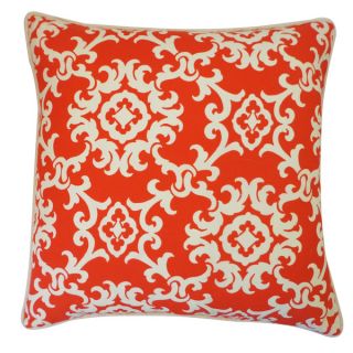 Pillow Perfect Red/ Tan Damask Throw Pillow