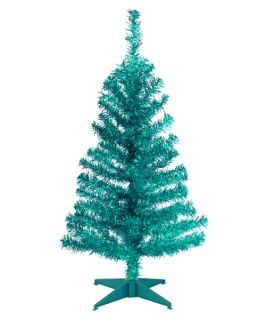3 ft. Turquoise Tinsel Unlit Full Christmas Tree   Christmas Trees