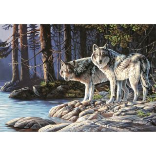 Paint By Number Kit 20X14 Gray Wolves   15357359  
