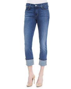 NYDJ Lorena Slim Fit Boyfriend Capris, Dark Wash