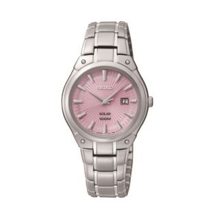 Seiko Womens SUT127 Stainless Steel Solar Pink Dial Watch   16734649