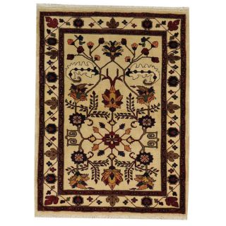 Nourison Hand knotted Persian Nain One of a Kind Ivory Rug (191 x 35