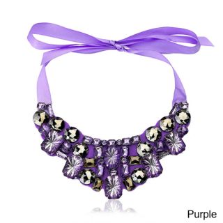 Riccova Pewter Plastic Bead Ribbon Bib Necklace   Shopping