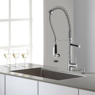Kraus KHU100 32 KPF1602 KSD30CH Single Basin Undermount Kitchen Sink with Faucet   Kitchen Sinks