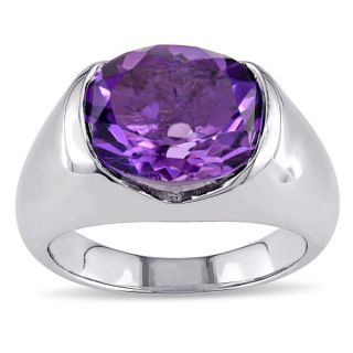 Miadora Sterling Silver 4ct Amethyst Cocktail Ring