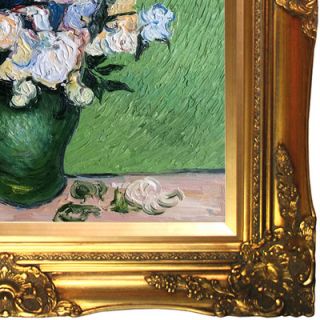 Vase with Roses by Van Gogh Framed Hand Painted Oil on Canvas by Tori