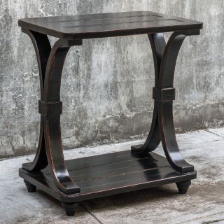 Uttermost Jomei Rubbed Black Accent Table   End Tables