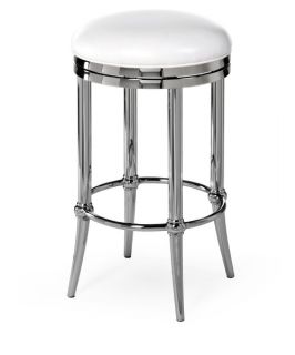 Hillsdale Cadman Backless Counter Stool   Shiny Nickel   Kitchen & Dining Room Chairs