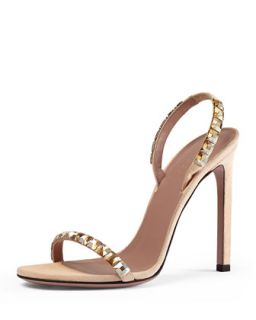 Gucci Mallory Crystal Embellished Suede Sandal