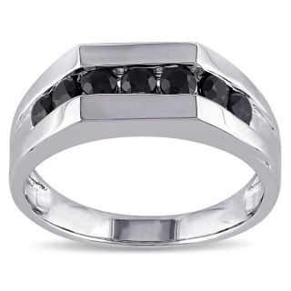 PalmBeach Mens .98 TCW Baguette Cut Cubic Zirconia Wedding Ring in