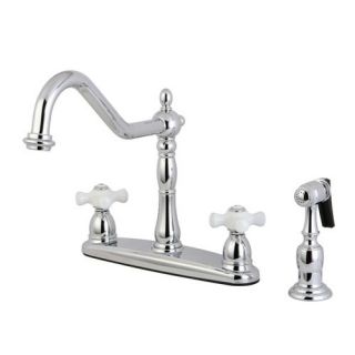 Kingston Brass Heritage Double Handle Centerset Kitchen Faucet with