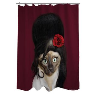 OneBellaCasa Pets Rock Tattoo Polyester Shower Curtain