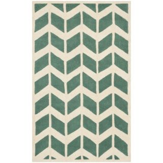Safavieh Handmade Moroccan Chatham Teal/ Ivory Wool Accent Rug (2 x 3