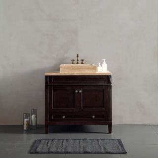 Silkroad Exclusive 26 inch Travertine Stone Top Bathroom Vessel Vanity