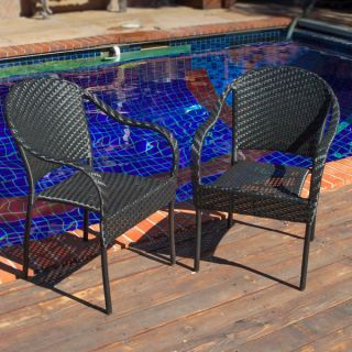 Christopher Knight Home Sunset Outdoor Black Wicker Armchair (Set of 2