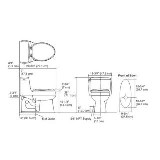 Kohler Gabrielle Comfort Height One Piece Elongated 1.28 GPF Toilet