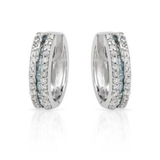 Hoops Earrings with Diamonds .925 Sterling Silver   Shopping