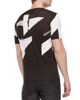 Helmut Lang Abstract Graphic Tee, White/Black