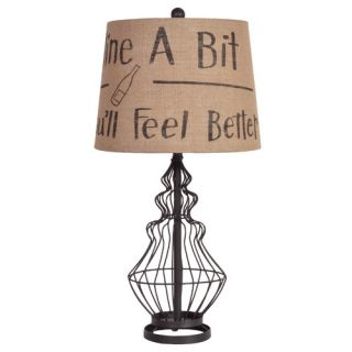 White Country 24 H Table Lamp with Empire Shade