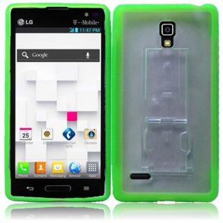 INSTEN Clear/ Neon Green TPU Phone Case Cover for LG Optimus L9 P769