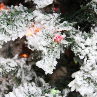 Heavily Flocked Pine Medium Artificial Christmas Tree with Multi