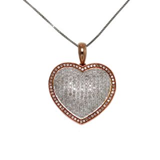 10k Yellow Gold 7/8ct TDW White and Black Diamond Heart Necklace (G H