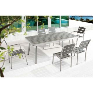 Township Brushed Aluminum Long Dining Table   15718349  