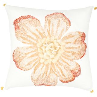 Single Flower Embroidery Throw Pillow by Indias Heritage