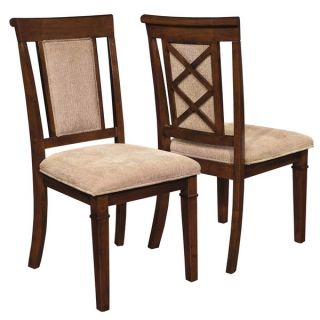 Furniture of America Cerille Elegant Brown Cherry Dining Chairs (Set