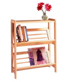 Winsome 2 Tier Slanted Shelf Wood Bookcase