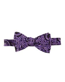 Multi Paisley Print Bow Tie, Purple